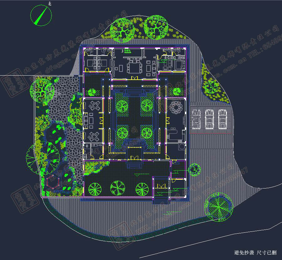 二進中式建筑園林景觀